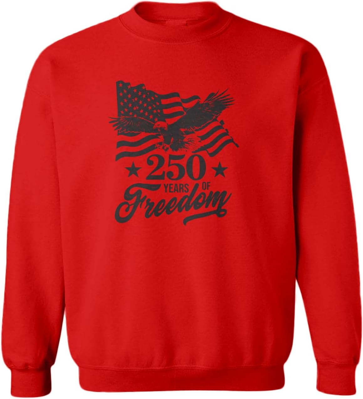 250 Years of Freedom American Flag Eagle Toddler Fleece Crewneck Sweater