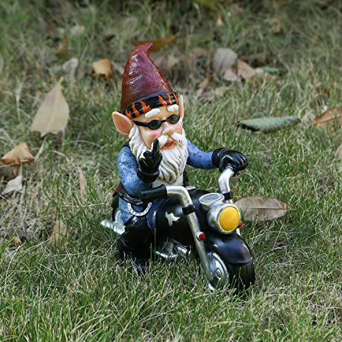 Chenbay Garden Motorcycle Gnome Decor Garden Gnome On Motorcycle Garden Gnome Bikers Betst Motorcycle Gifts For Men Garden Gnome Decor (Large) #TOP3