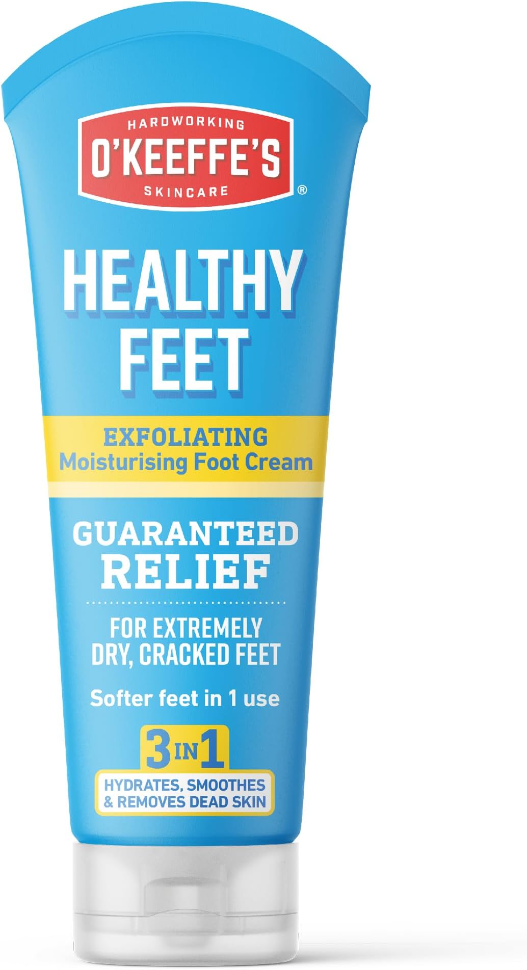 Healthy Feet Exfoliating Tube, 80ml – Foot Cream for Very Dry Skin, Cracked Heels and Feet | Softer Feet In One Use