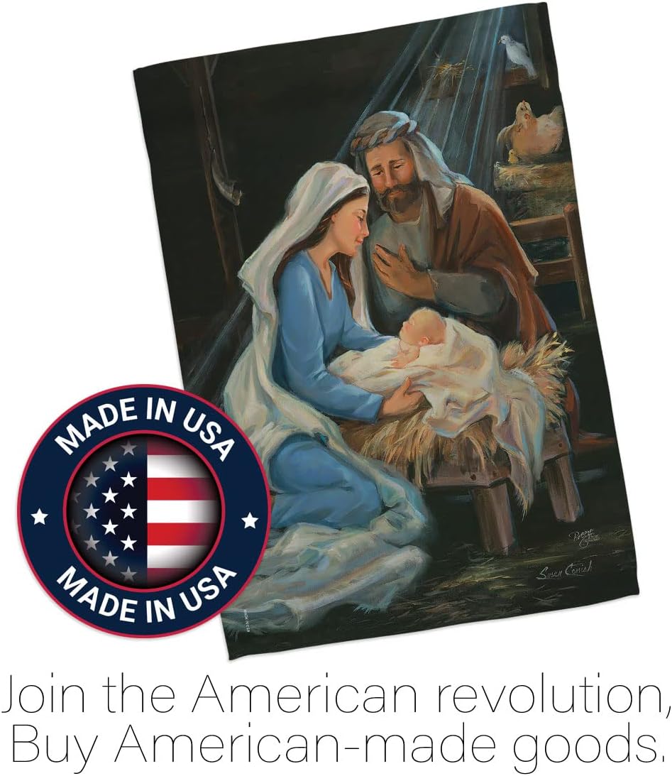 Nativity Tapestry Christmas Gifts Breeze Decor House Small Flag Feliz Navida Room Indoor Holy Night Wall Art Patio Lawn Garden Merry Xmas Banner 2X3 Outdoor Yard Birth of Jesus Decorations Made In USA