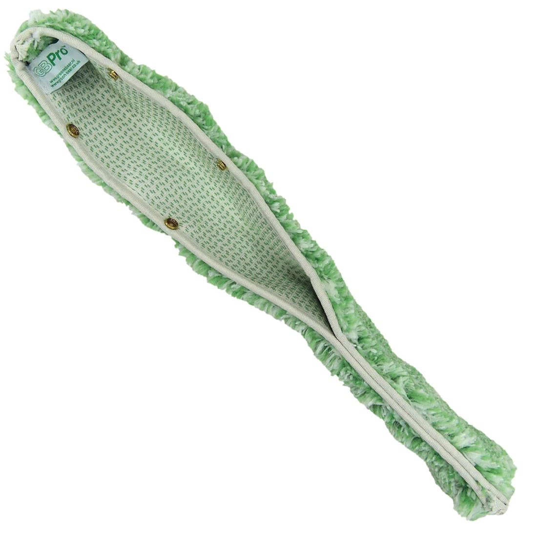 GBPro Limpiacristales profesional de acero inoxidable de 45 cm + barra en T y funda de lavado de microfibra de vidrio - Equipo de limpieza de ventanas