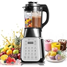Glass Blenders for Kitchen &ndash; Stainless Steel Professional Blender for Smoothies 1500W Motor, Food Processor Combo 9 Adjustable Speeds, 14 Preset Programs, BPA-Free Glass Jar blender, Nut Milk, Soups