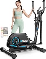 FOUSAE Elliptical Machine: 16-Level Magnetic Resistance, Hyper-Quiet Drive, 15.5" Stride, LCD Monitor, App Support, 350lbs Capacity