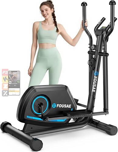 Elliptical Exercise Machine, 16-Level Magnetic Resistance Elliptical Machine for Home Trainer with Hyper-Quiet Drive, 15.5IN Stride, LCD Monitor &