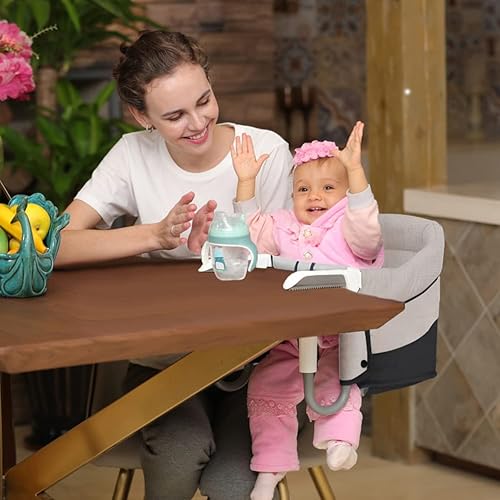 Miniatura 2 de Silla alta de gancho, silla alta con clip para bebés y niños pequeños, silla alta portátil y plegable para el hogar y viajes, silla de bebé portátil