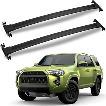 Railing Roof Bars For Toyota For 4Runner 2010-2025 Rails Bar Luggage Carrier Bars Top Cross Rack Rail Boxes Accessories Car Roof Soft Roof Rack(Black)