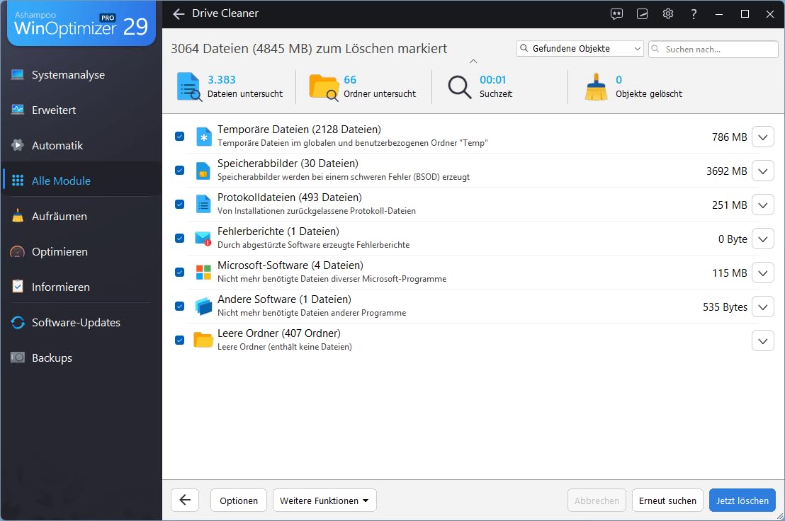WinOptimizer 29 - Tuning für Windows 11 10 - unbegrenzte Laufzeit