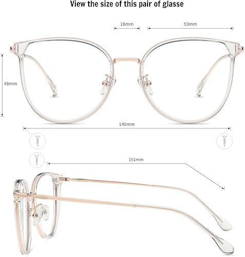 Miniatura 4 de Firmoo Lentes de lectura con bloqueo de luz azul de 1.25 pulgadas para mujereshombres, lentes de lectura antirreflejos, anteojos redondos de