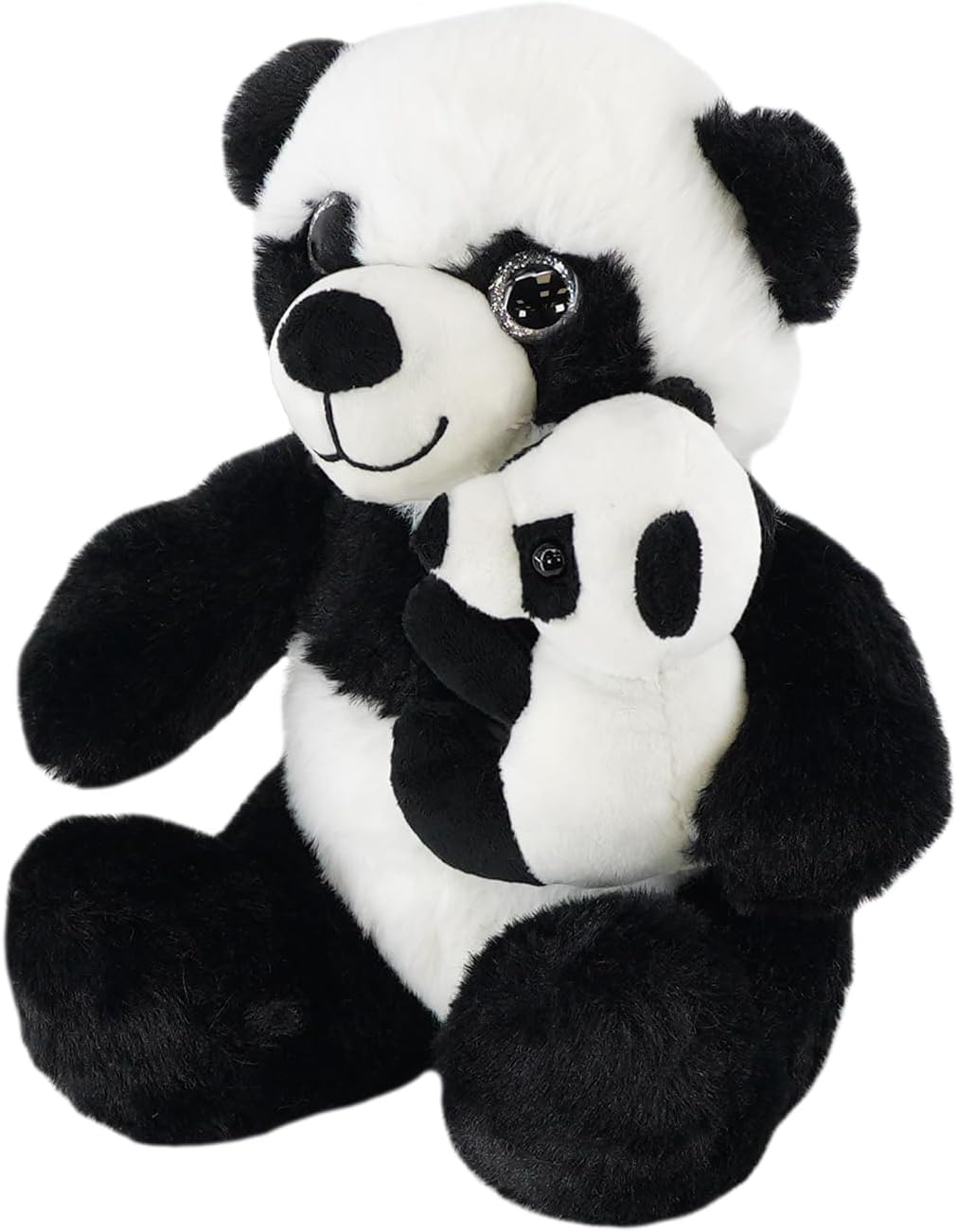 The Magic Toy Shop Mum and Baby Panda - Suitable from Birth - Big Sparkly Eyes, Super Soft Plushy, Cuddly Stuffed Animal Teddy Bear