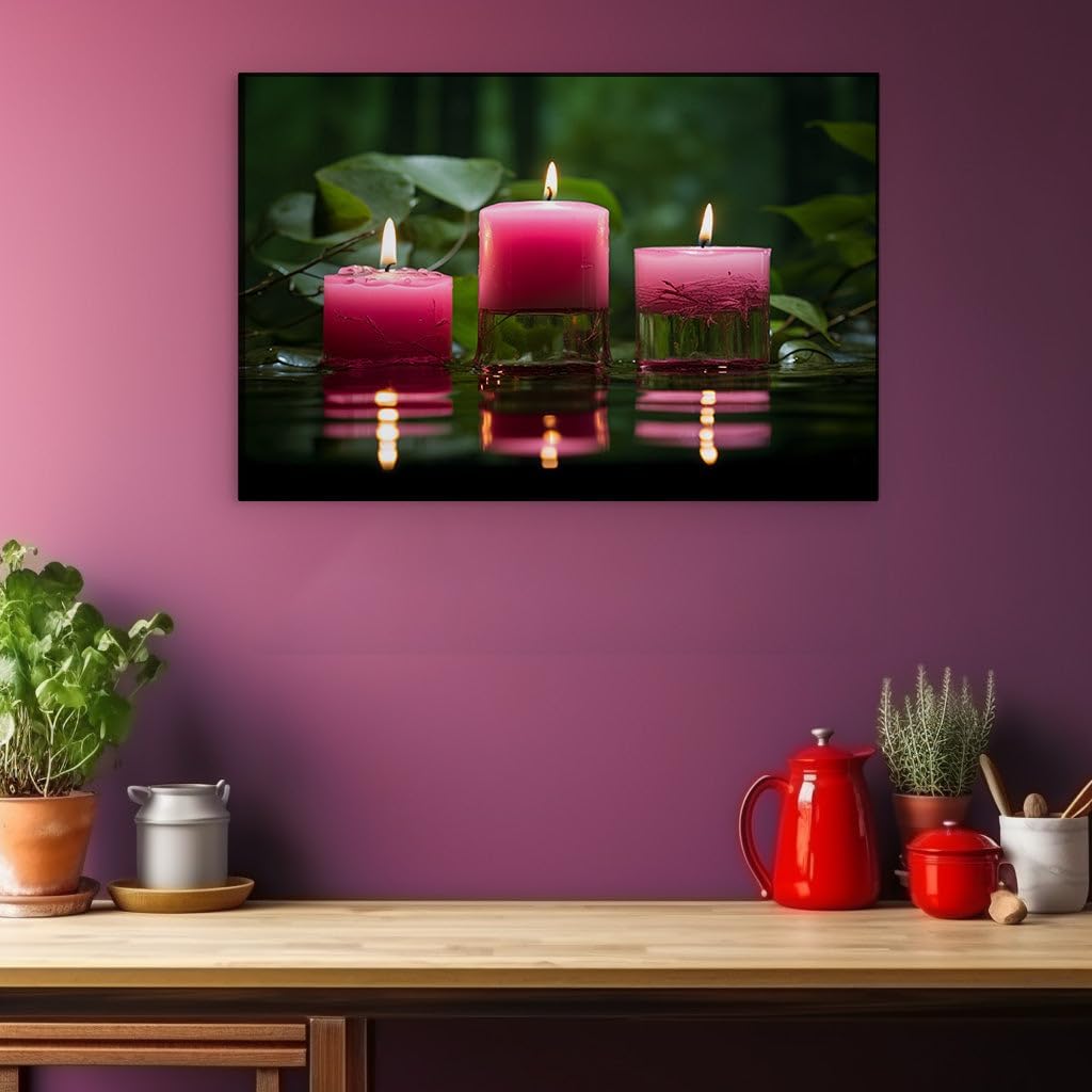 Canvas for Living room. Illuminating Serenity: A Warm Glow Amongst Verdant Harmony, 27 x 18 inch Canvas Wall Art - Contemporary Masterpieces - Modern Home Decor - 69x46 cm (27x18 inch)