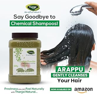 Thanjai Natural 1kg Organic Traditional Albizia Amara/Arappu Powder Jar (500g x 2, Jar)