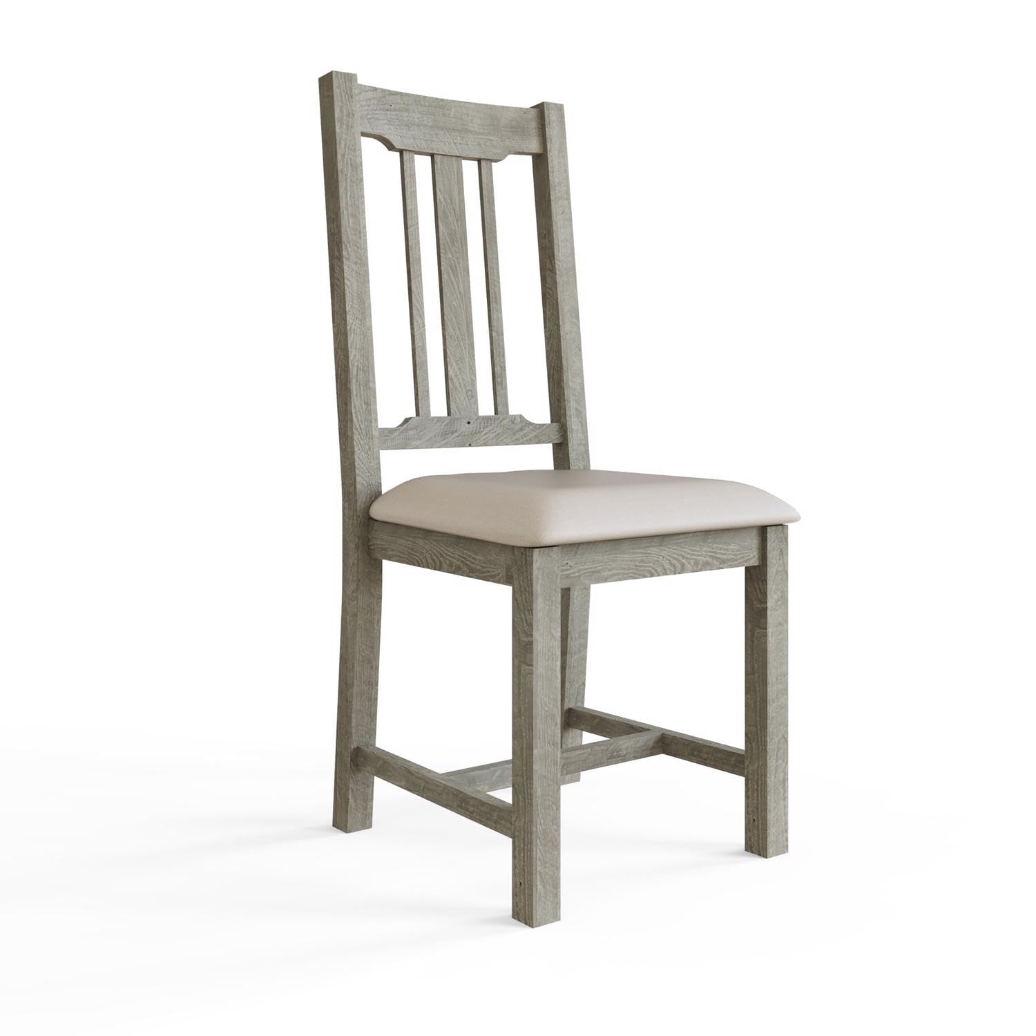 FWSTYLE Set Of 2 Solid Reclaimed Pine Dining Chairs Limewashed Finish from B&Q
