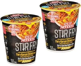 Stir Fry, Cup Noodles Stir Fry Noodles in Sauce + King Combo QR code (Fiery Korean Chicken (2 count))