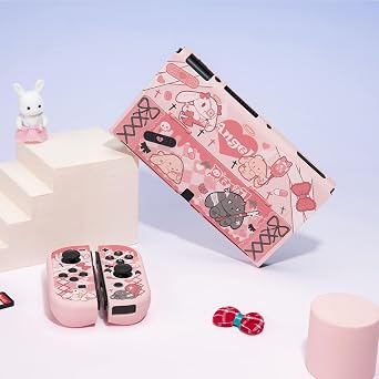 GeekShare Protective Case Slim Cover Case Compatible with Switch and JC- Shock-Absorption,Anti-Scratch - Gothic Bunny (for Switch OLED Model)