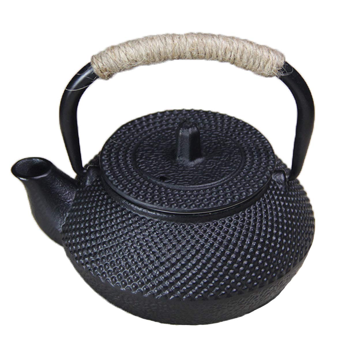 tetsubin Cast iron tea kettle japanese workshop teapot hobnail pattern with Stainless Steel Infuser?10.14oz Black?