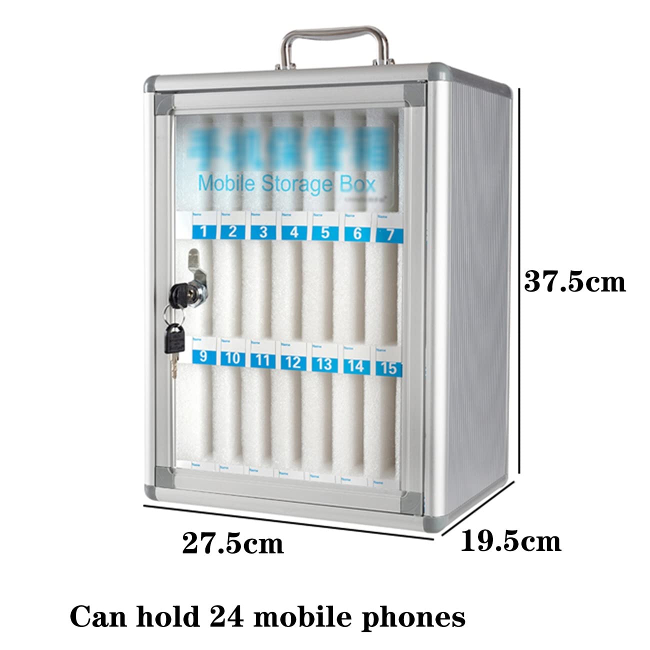 Armadietto da parete trasparente per telefoni cellulari, impiegati, officina, armadietto, cassetta degli attrezzi, 24 bit, soluzione di archiviazione per un facile accesso
