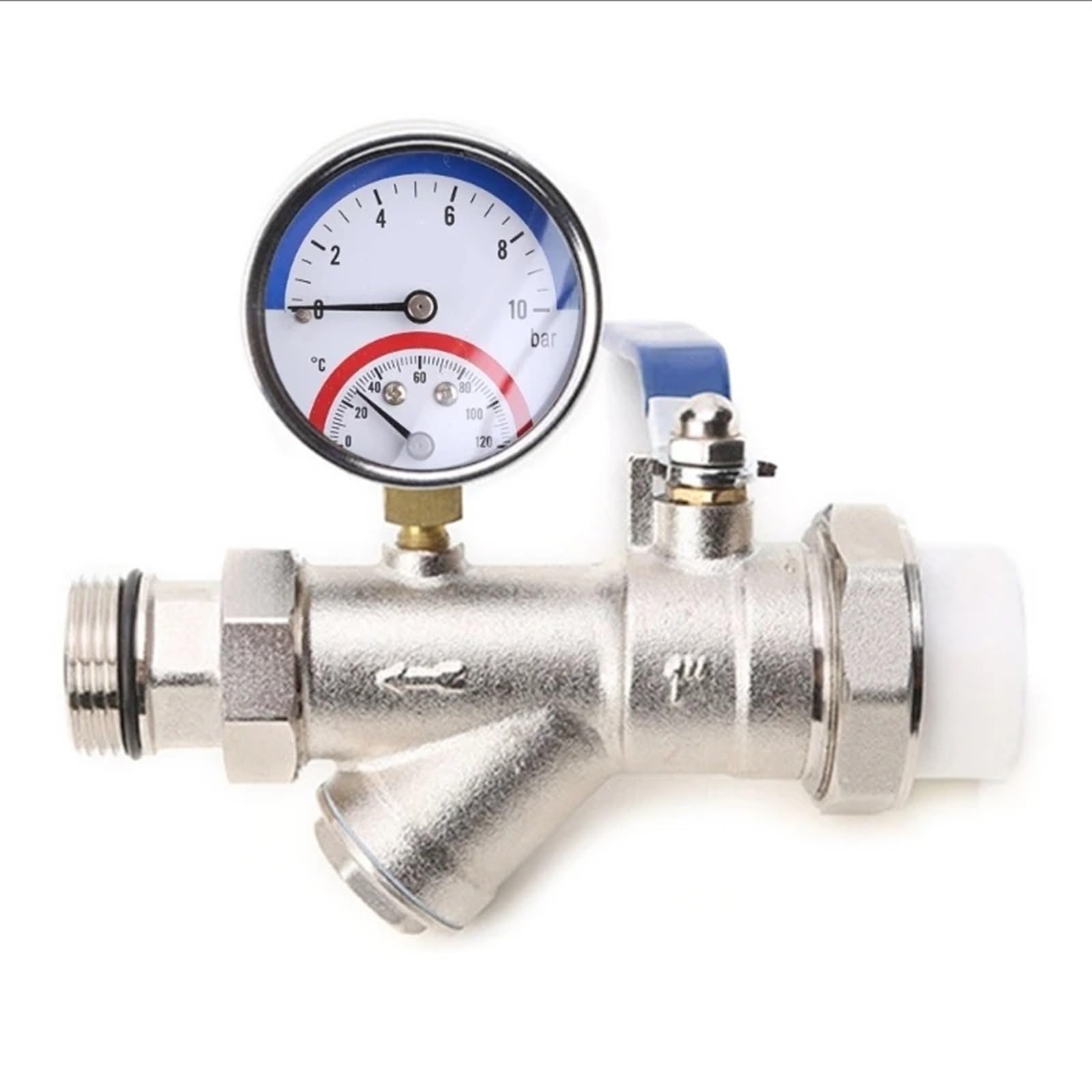 2 in 1 manometro e termometro 10 bar misuratore di pressione temperatura 1 pz(G3 4)