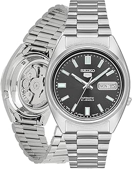 Automatic Watch for Men 5-7S Collection - with Day/Date Calendar, Luminous Hands, Stainless Steel Case & Bracelet