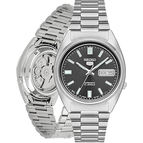 SEIKO Automatic Watch for Men 5-7S Collection - with Day/Date Calendar, Luminous Hands, Stainless Steel Case & Bracelet