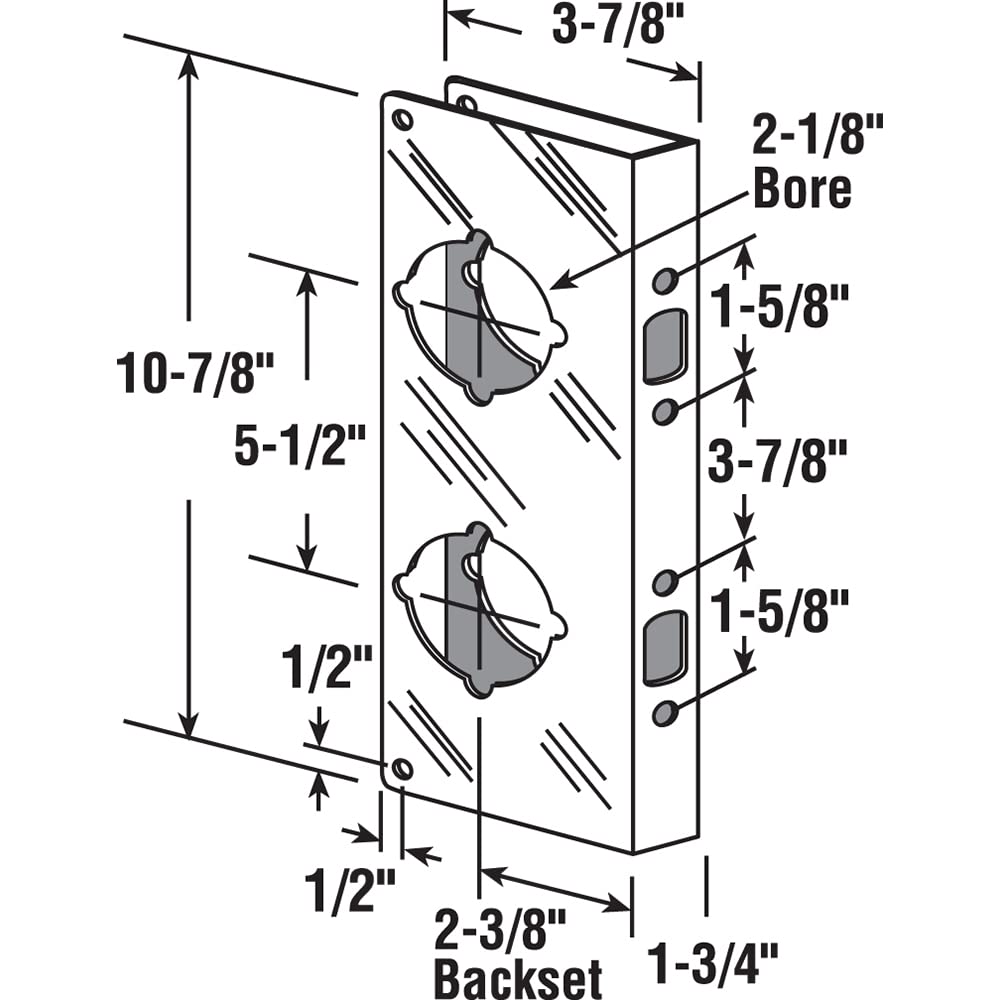 prime-line Produkte U 10750 Lock & Tür Verstärker, 5–1/2 in., 2–3/8 in. x 1–3/4 in., Classic Bronze