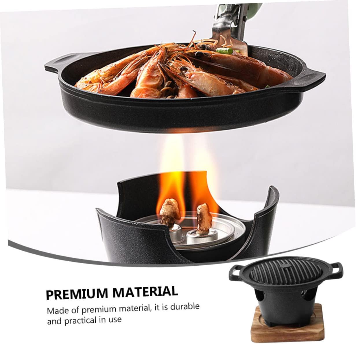 1set Tabletop Bbq Grill Stove Household Grilling Rack Small Indoor Barbecue for Steak Chicken Fish