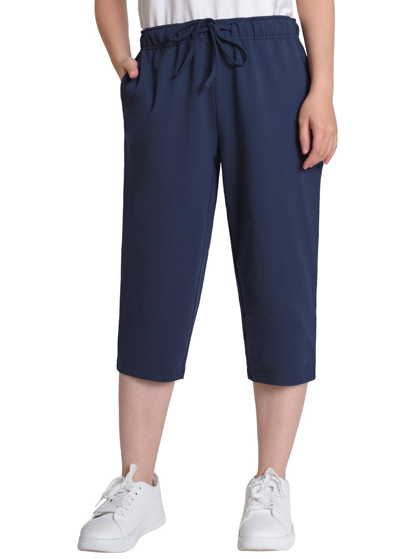 Weintee Womens Petite Cotton Capris Petite Length