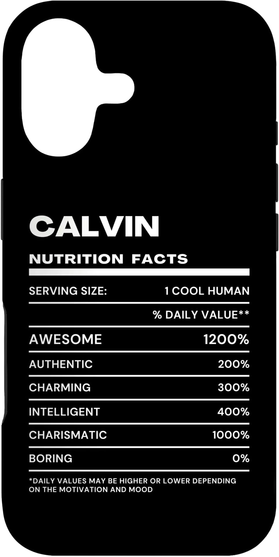 Calvin Nutrition Facts Name Case for iPhone 17