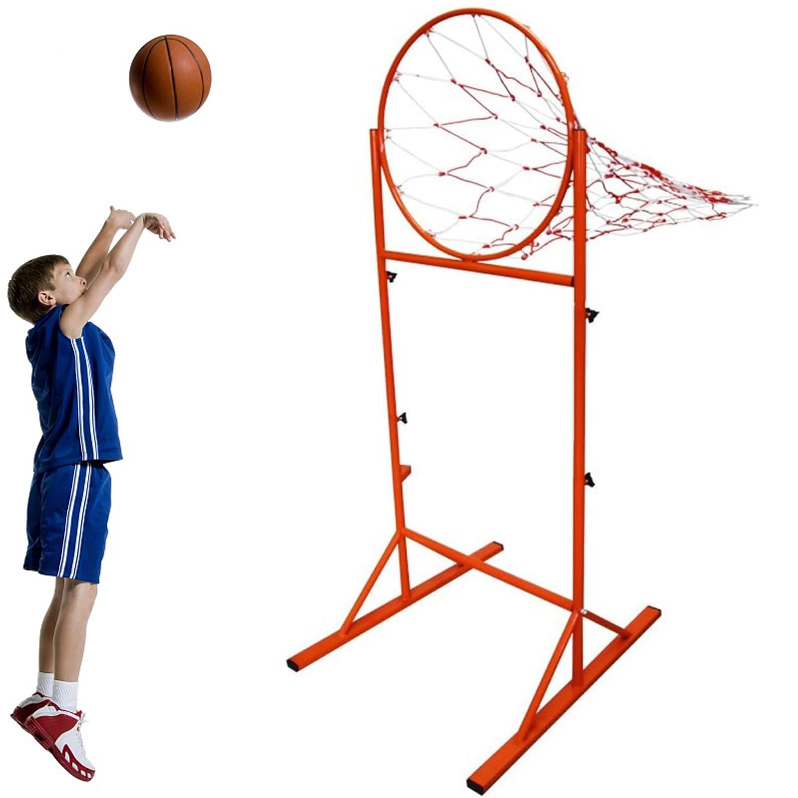 Basketball Portable Hoops & Goals,Indoor Outdoor Basketball Hoop System,Portable Basketball Rim Net with Height Adjustable, Free Standing Basketball Backboard Hoop Stand,for Indoor & Outdoor(1.2m*1.6m