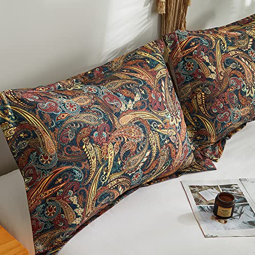 Ikawaapurry Floral King Size Comforter Set For King Bed Paisley Boho Bedding Comforter Sets Fluffy Lightweight Flowers Plants All Season 3 Pieces Comforter King With 2 Pillow Shames #TOP7