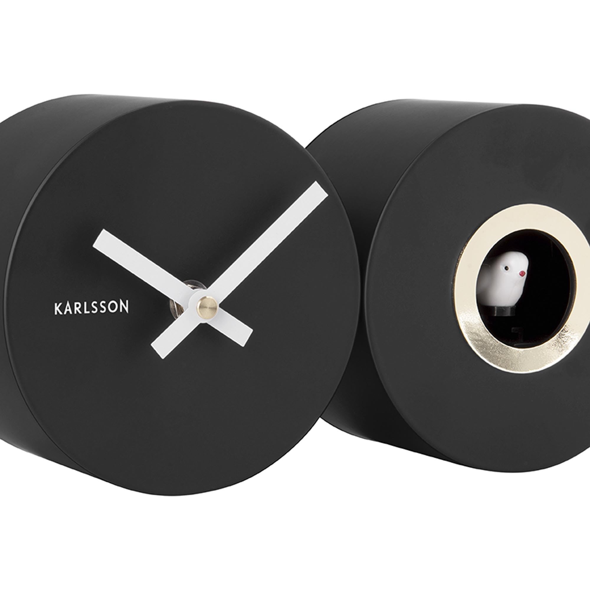 Karlsson KA5789BK Horloge Murale Duo Coucou Noir
