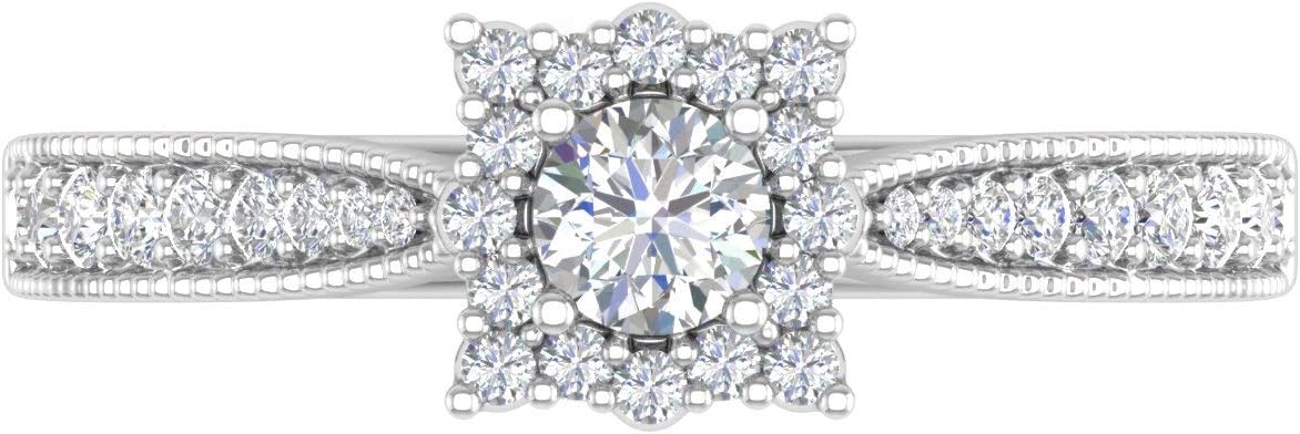 1/2 Carat Round Diamond Engagement Ring in 10K Gold