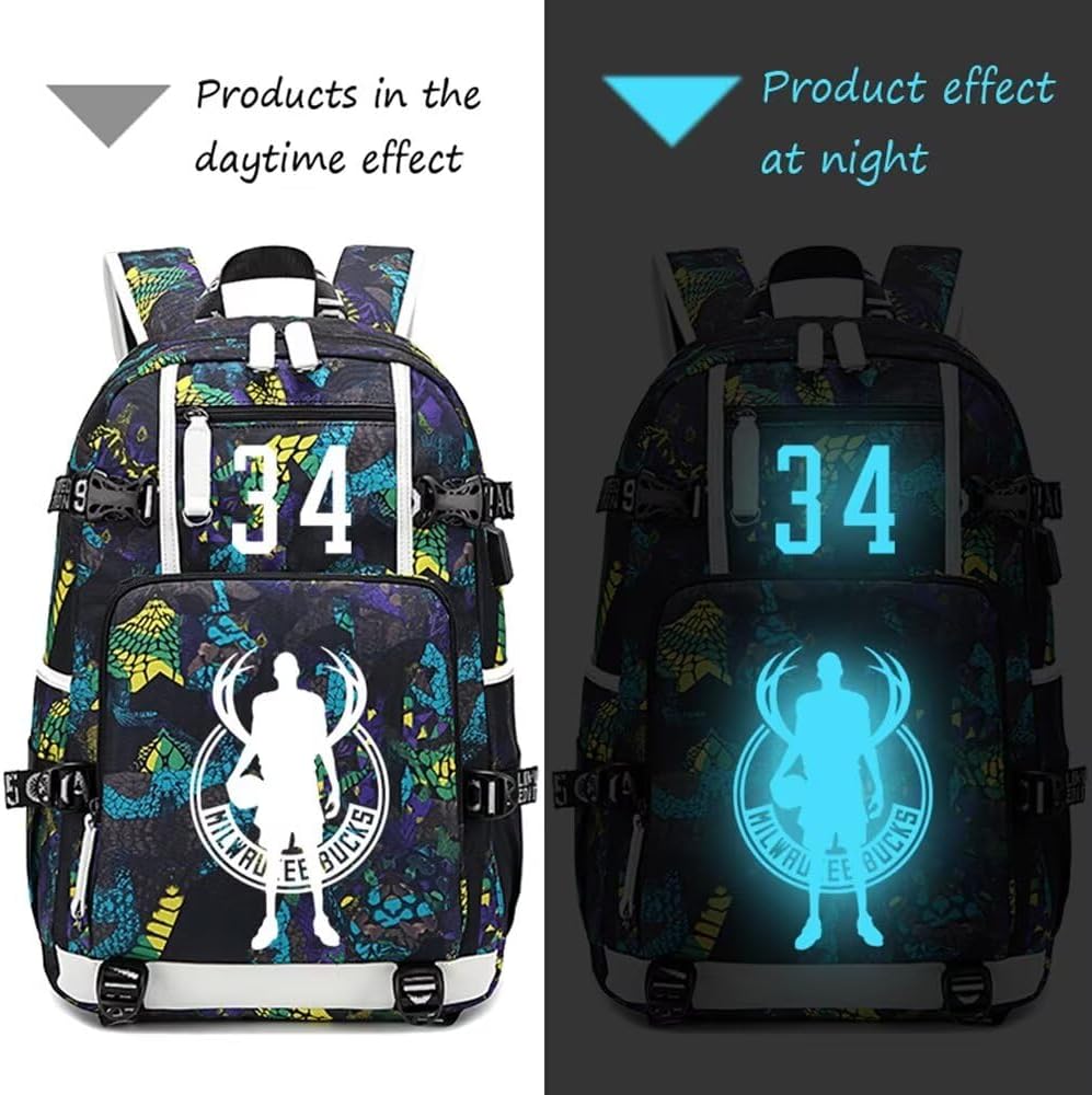 Basketball Player GA34 Luminous Backpack Travel Backpack Fans Bag (Style 3)