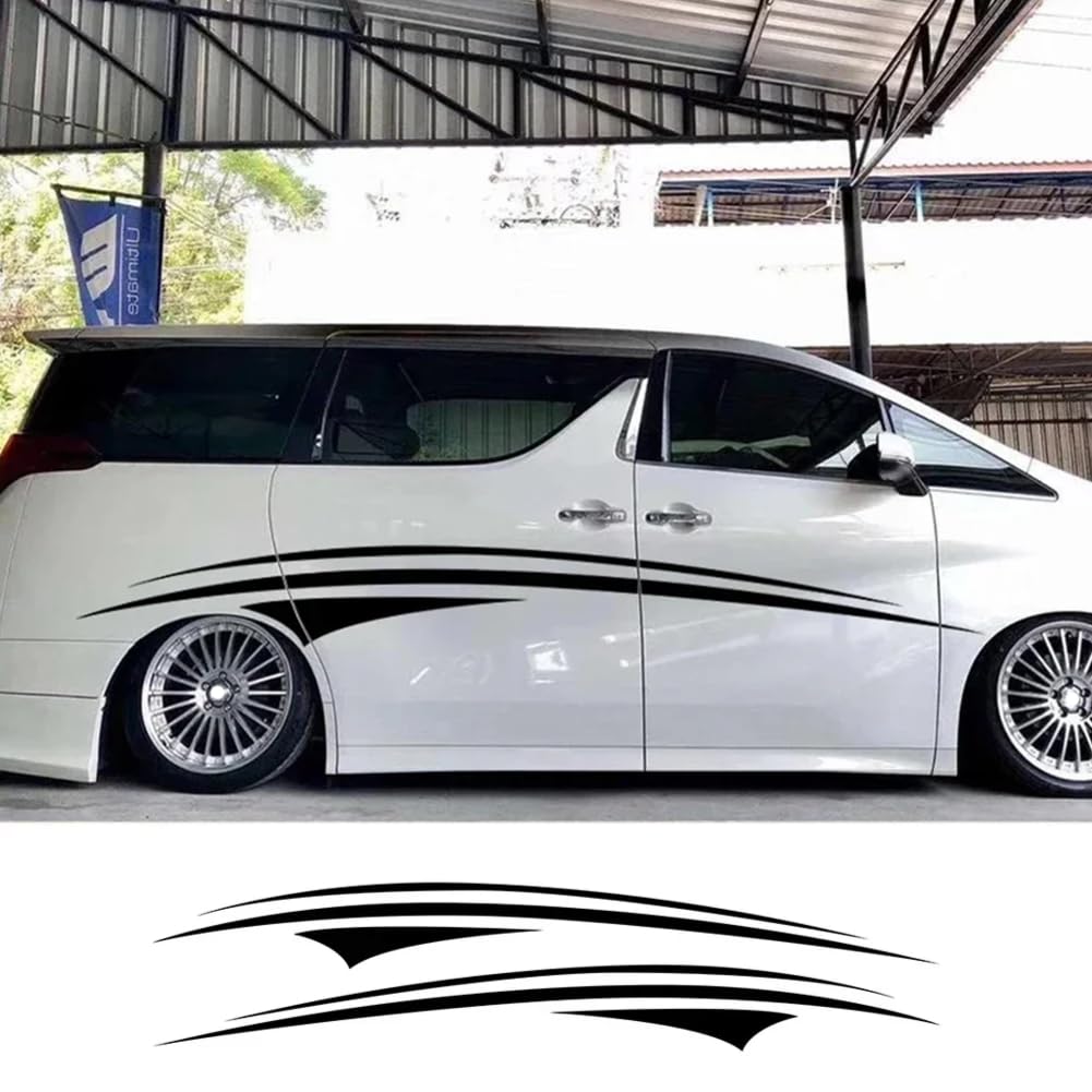 2 pezzi Van adesivi laterali per porte strisce grafiche kit copertura Auto Body Decor Camper Car Van per cavalli Caravan RV decalcomanie in vinile Accessori