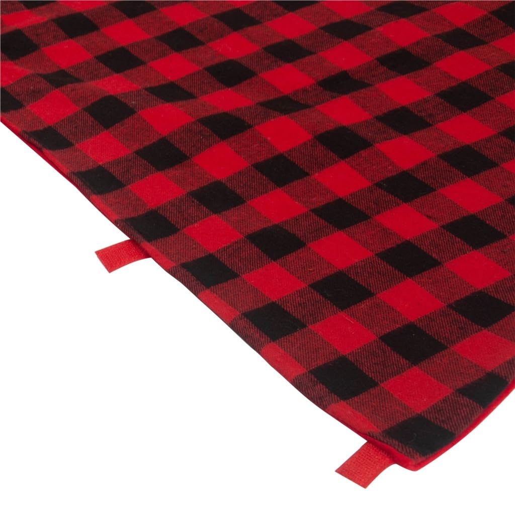 Spódnica pod choinkę Świąteczna czerwono-czarna spódnica w kratę Choinka Spódnica dekoracyjna Ozdoby choinkowe okrągła spódnica pod choinkę (Color : Black red, Size : 137cm)