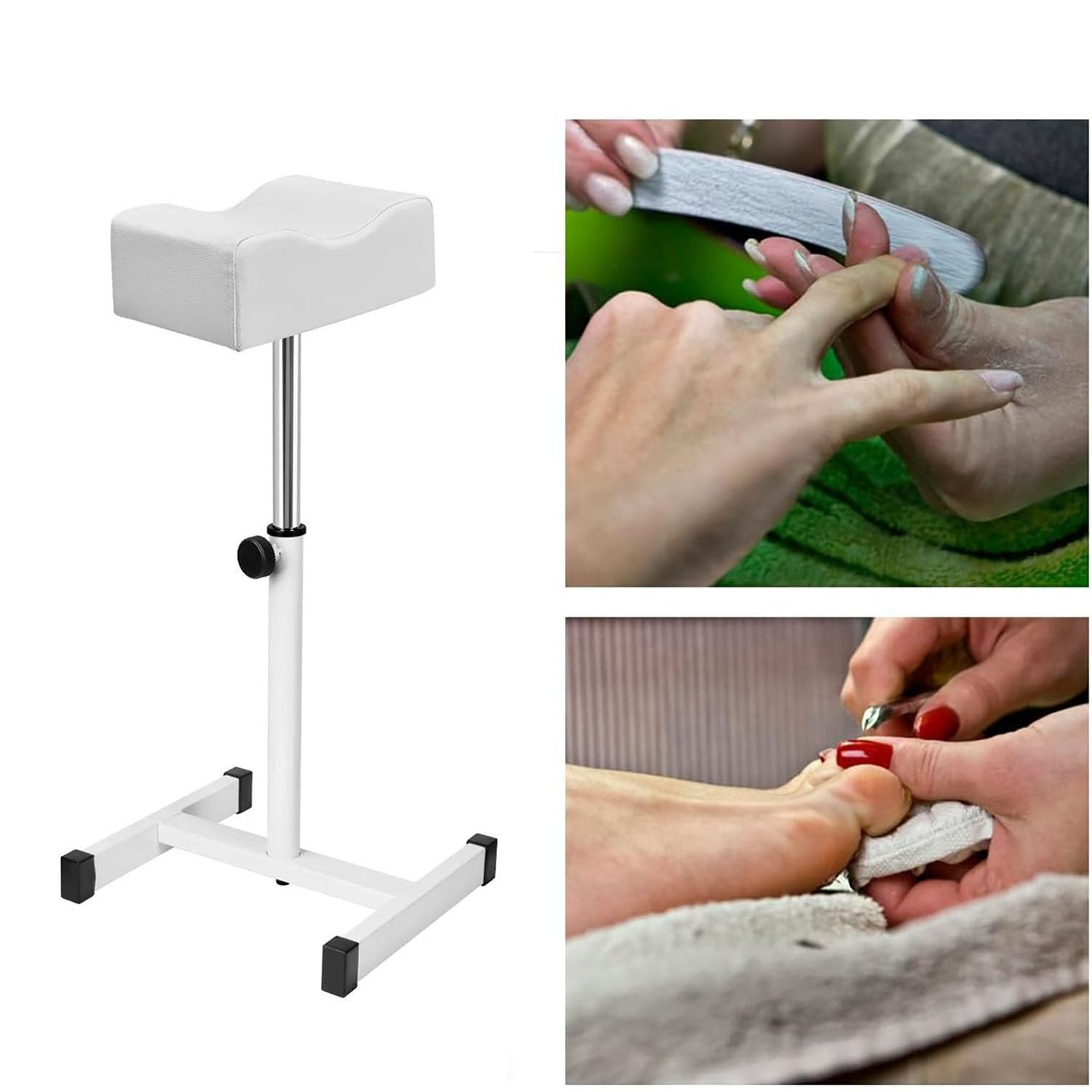Poggiapiedi Pedicure, Altezza Regolabile Sedia Poggiapiedi Pedicure, per il Supporto gGamba Salone di Bellezza e Salone del Chiodo (Bianco)