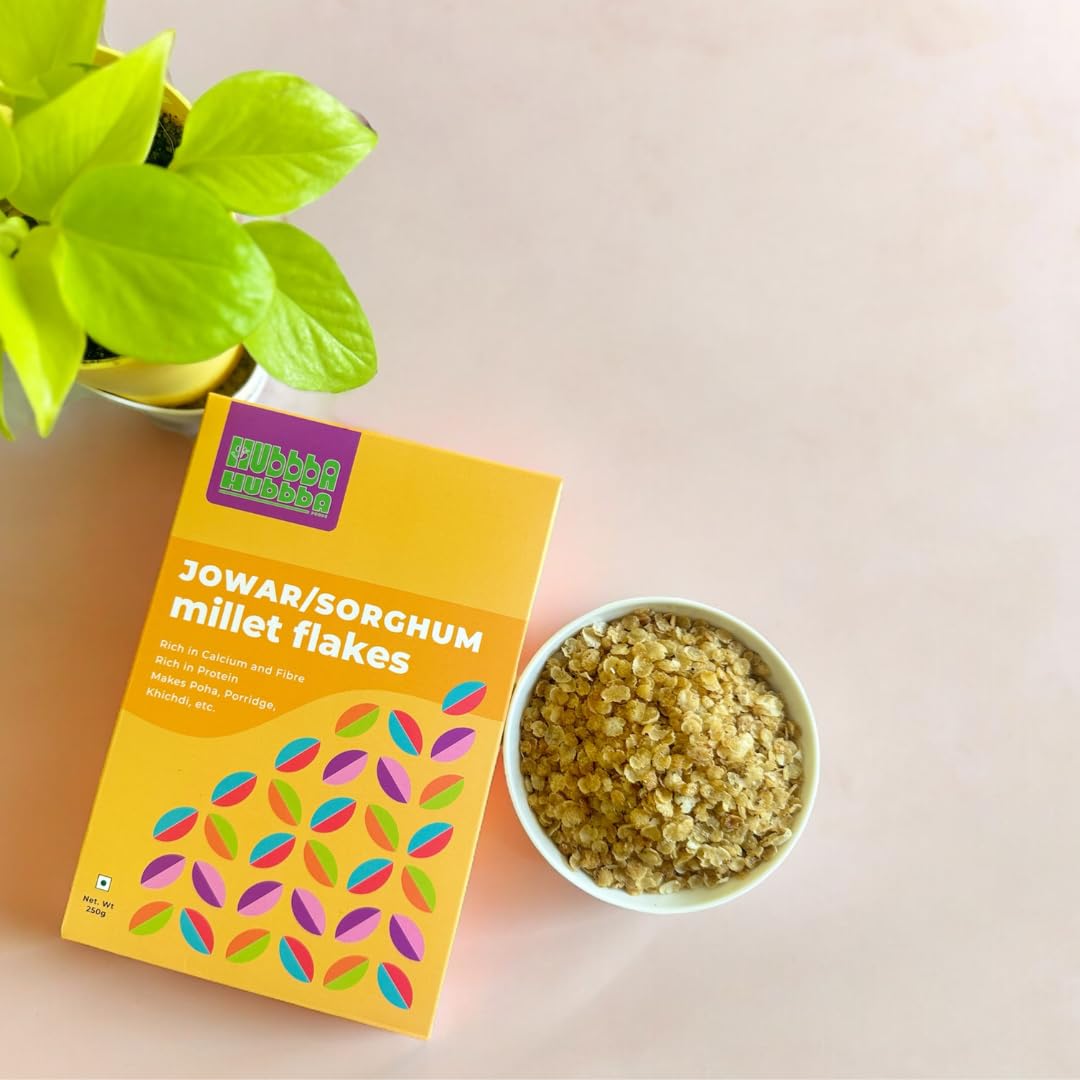 Hubbba Hubbba Jowar/Sorghum Millet Flakes | Nutrient-Rich Base Healthy and Guilt-Free Evening Snacks | No Maida, No Palm Oil No Refined Sugar- 250gm (B0CJ98RM5J) Amazon Price History, Amazon Price Tracker