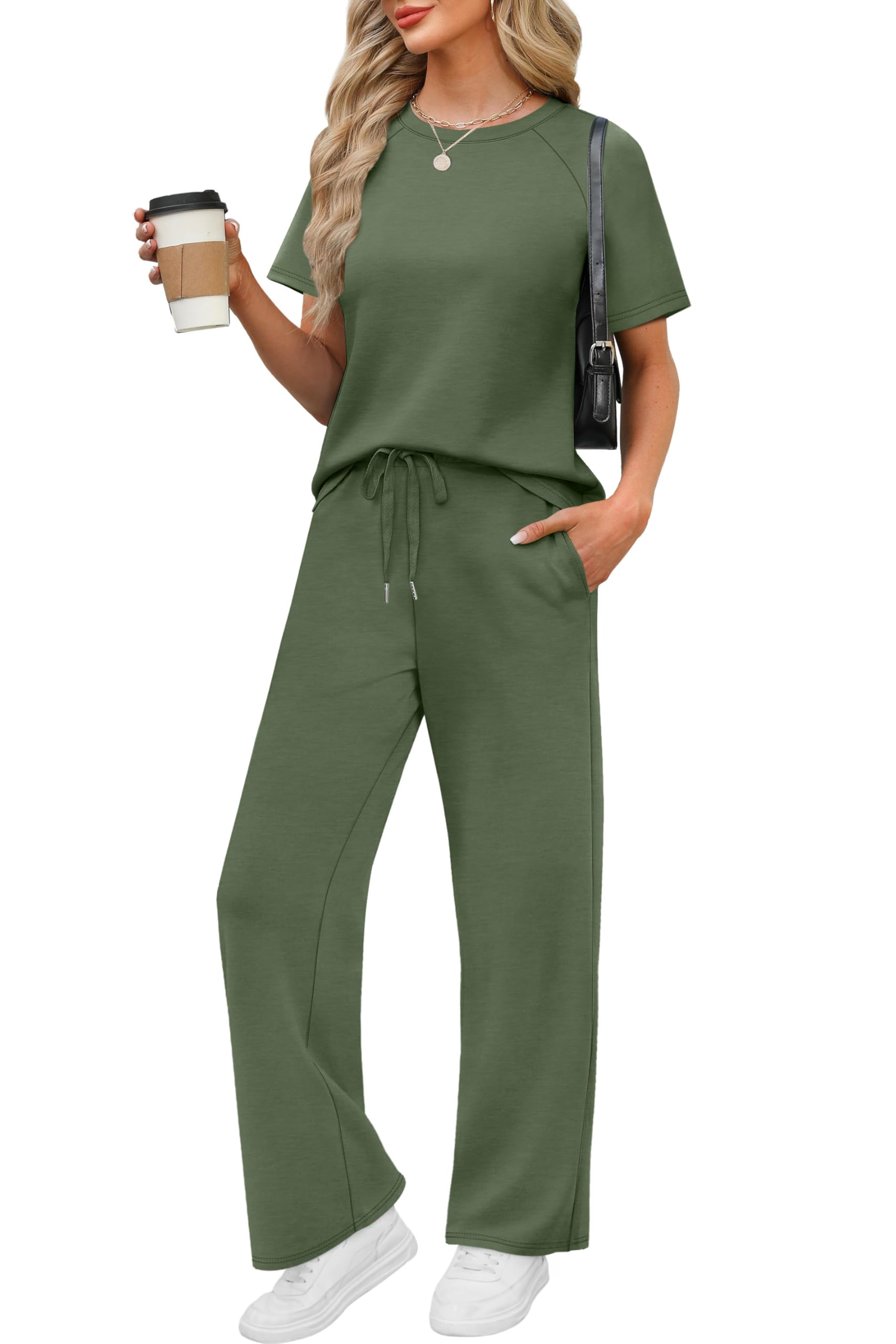 2 Piece Sets for Women Resort Wear Travel Vacation Outfits Summer Short Sleeve Lounge Sets-image-19