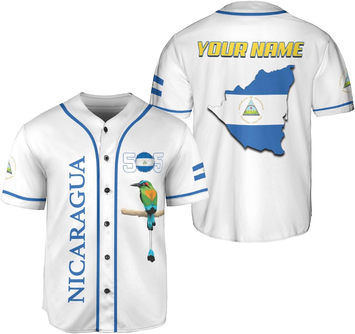 Royal Fight Personalized Nicaragua Baseball Jersey Custom Nicaragua Baseball Jersey for Men Women Nicaraguan Camisas Shirt