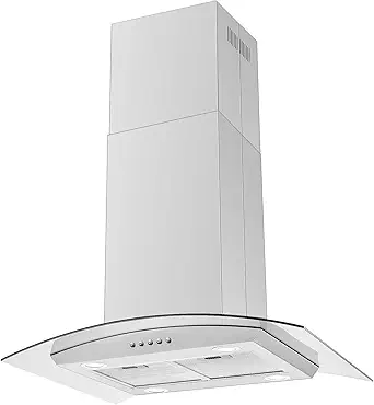 JOEAONZ 30 inch Island Range Hood Stainless Steel 700 CFM Push Button Control Kitchen Exhaust Ventilation Fan