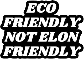 Eco Friendly Not Elon Friendly Car Stickers, Funny Bumper Stickers, Removable Automotive Decals, Waterproof Vinyl Car Magnets for Truck, Laptop, Refrigerator (Black)