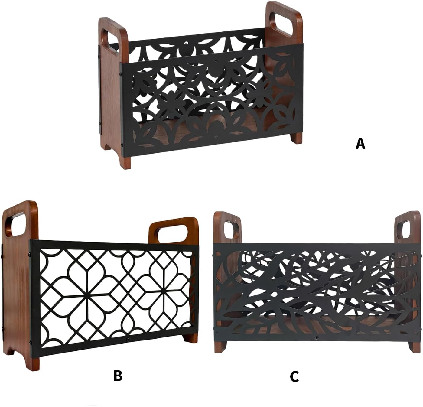 Vertical Space Efficient Floor Standing Organiser for Books and Magazines Wooden Multifunctional Newspaper Basket Newspapers Storage