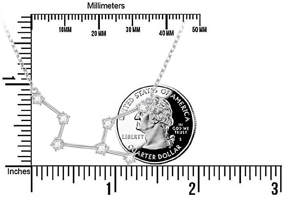 925 Sterling Silver CZ Astrology 12 Constellation Horoscope Sign Astrology Zodiac Star Necklace Birthday Jewelry for Women,18-20 inch - Image 6