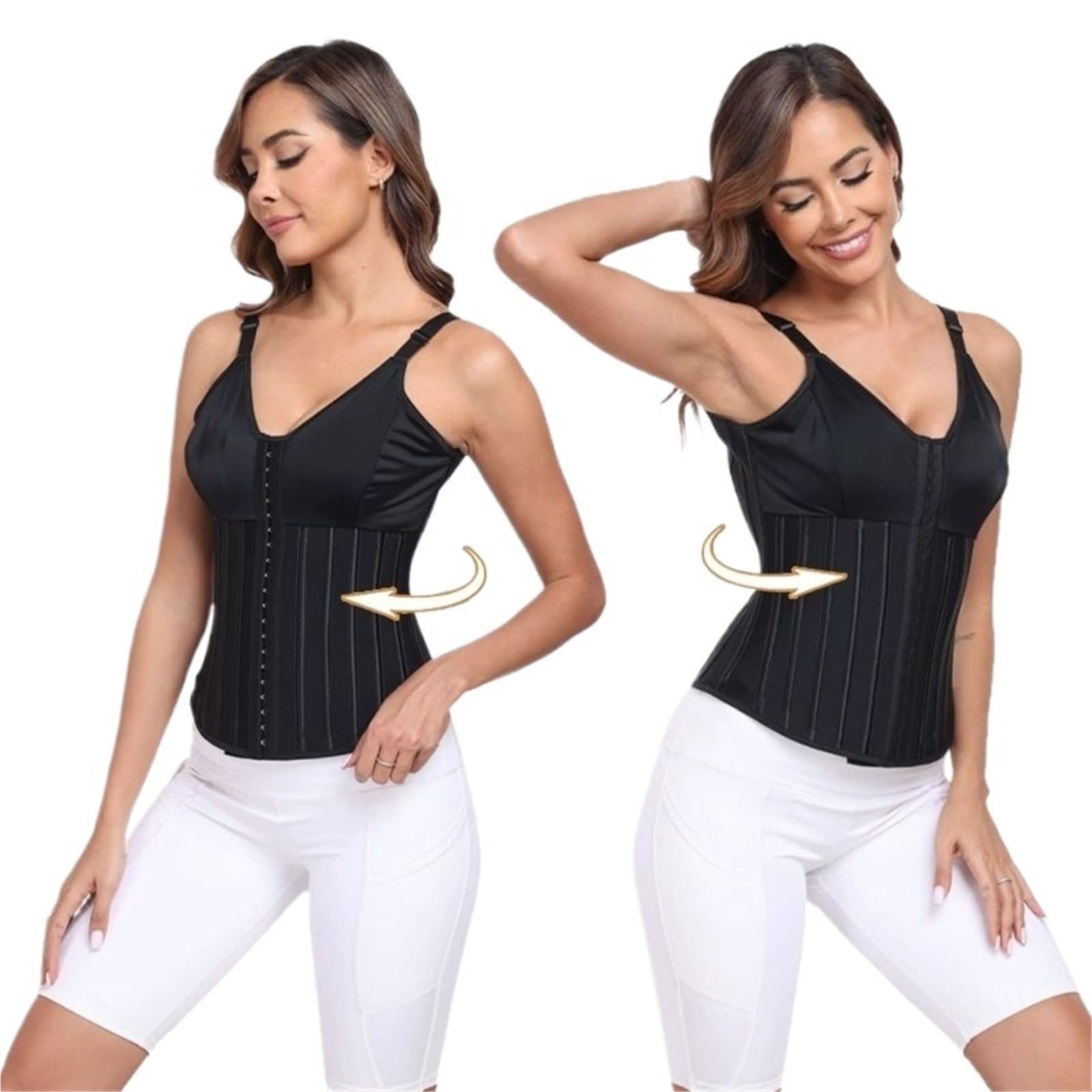 Faja moldeadora de látex, chaleco, entrenador cintura, corsé con gancho, cinturón plano for el vientre, funda adelgazante, moldeador cuerpo
