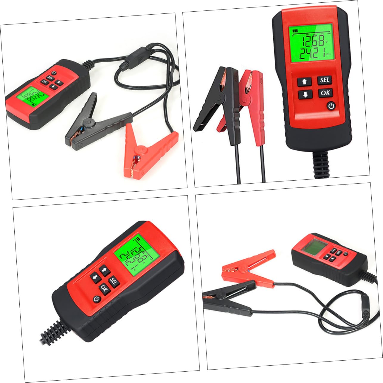 Car Battery Tester Analyzer Tool Compact LCD Display Accurate Voltage Resistance Measurement Automotive Battery Diagnostics for Cars Trucks and Suvs