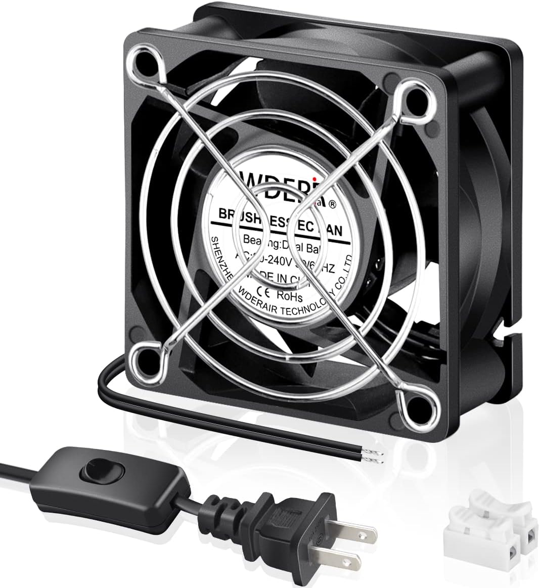 EC 60mm x 25mm Mini Muffin Fan Axial AC 110v 120v 220v 240v Dual Ball for DIY Small Electronic Equipment Cooling Doorways Ventilation Exhaust Projects