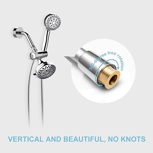 Miniatura 4 de OFFO Manguera de ducha de alto flujo de 0.43 pulgadas, orificio grande, 48 pulgadas, sin torceduras, de acero inoxidable, repuesto G12 pulgadas, a