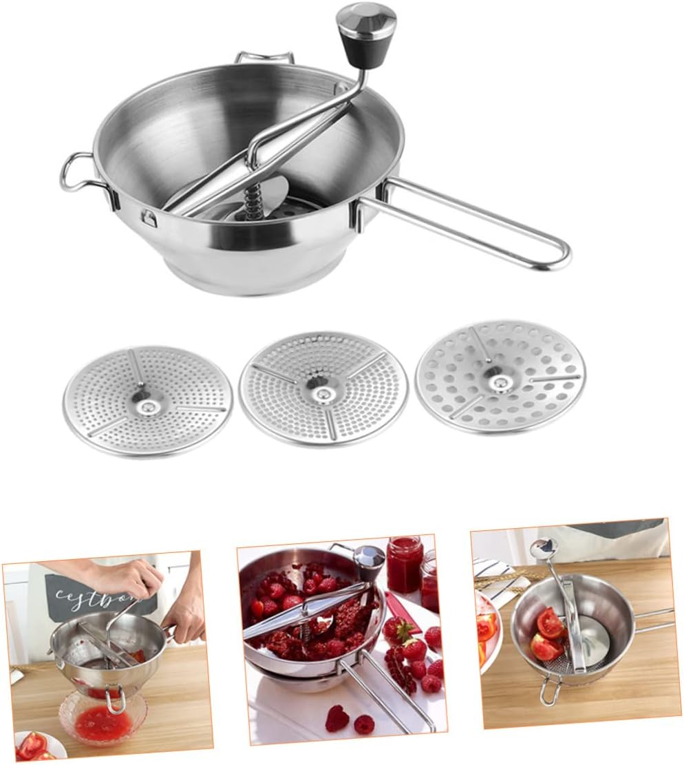 GLEAVI 1Set Stainless Steel Potato Masher Handheld Vegetable Fruit Press Tool for Smooth Purees Comfortable Grip for Home Restaurant Use Cooking Enthusiasts