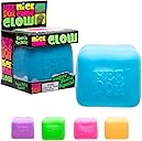 Schylling NeeDoh Nice Cube Glow - Sensory Toy with a Super Solid Squish - Glows in The Dark and Always Returns to its Square Shape - Ages 3 and Up - Color May Vary; One Cube Per Pack