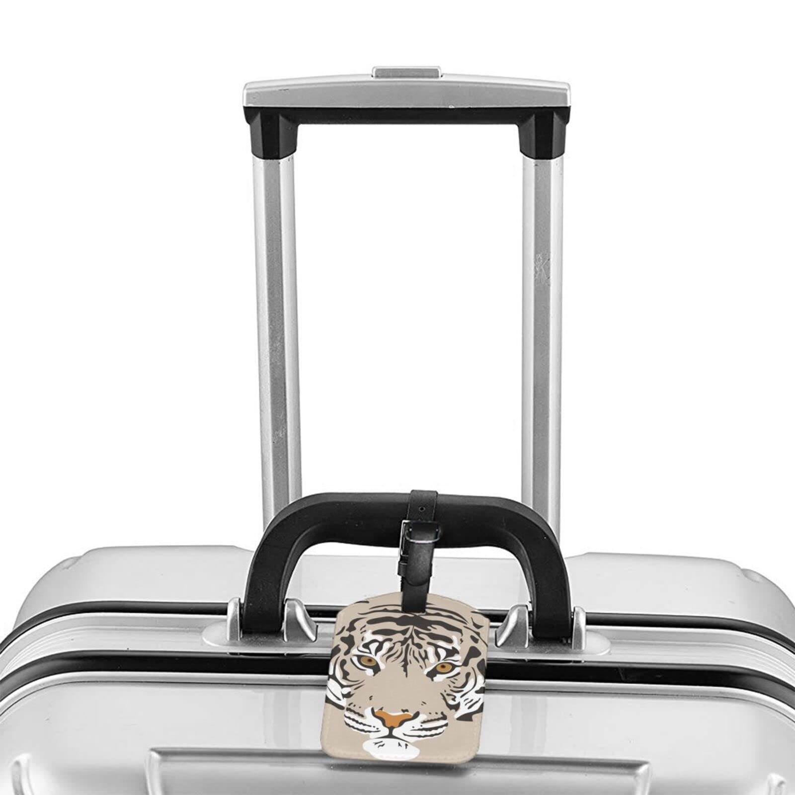 Amazon.co.jp: 荷物タグ ネームタグ 虎 ベージュ タイガー 動物