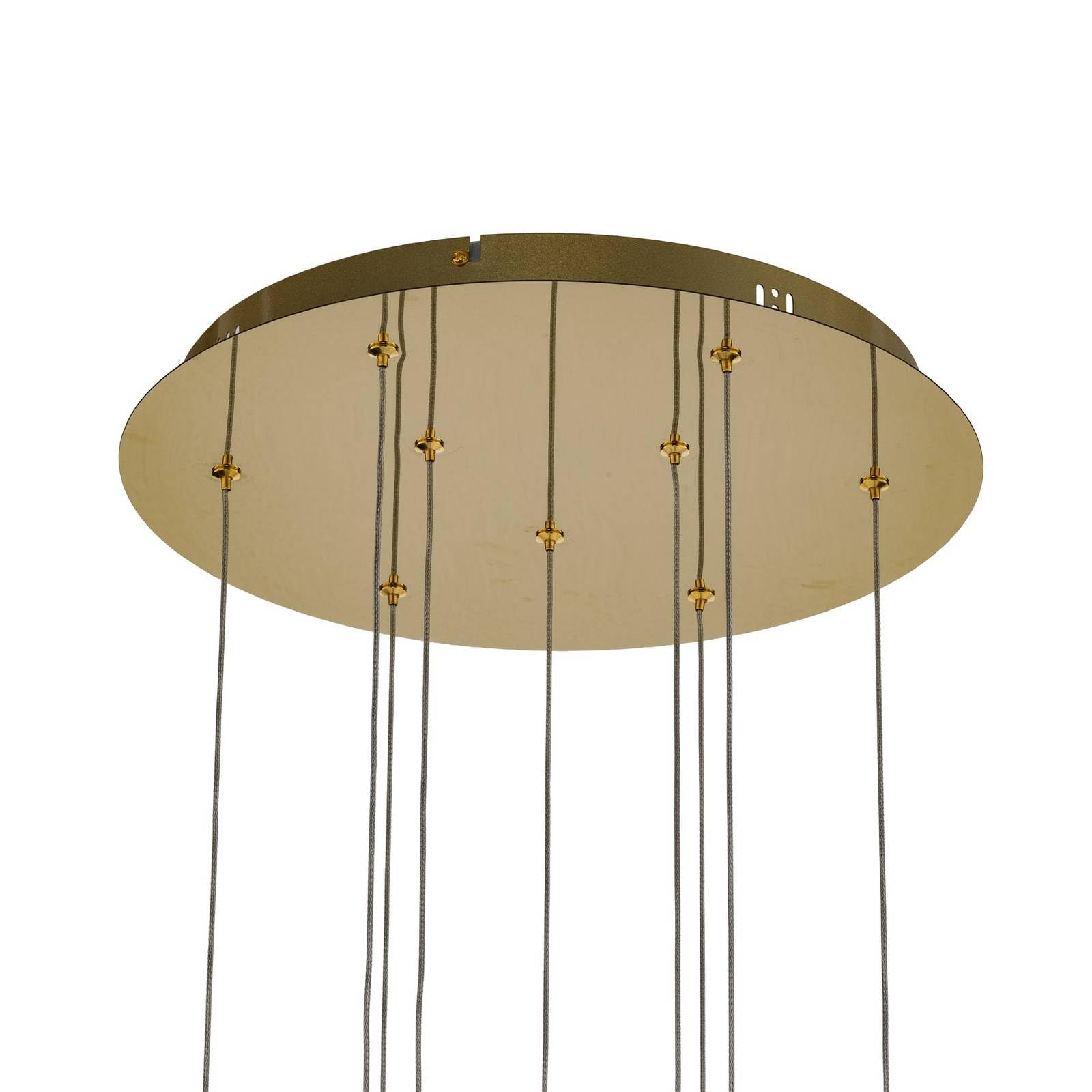 Lucande LED 9 -punktowa 'Hayley', styl design, m. in. do salonu, jadalni, kolor mosiężny, złoty, metal